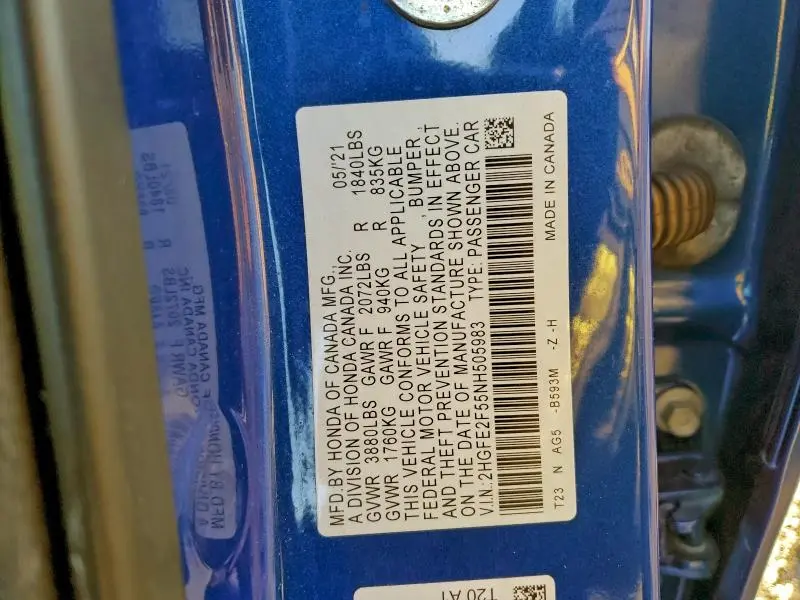 2022 HONDA CIVIC SPORT  