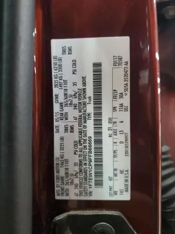 2015 FORD F150 SUPERCREW  