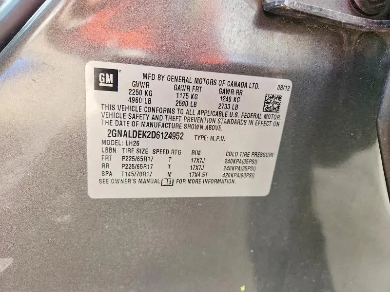 2013 CHEVROLET EQUINOX LT  