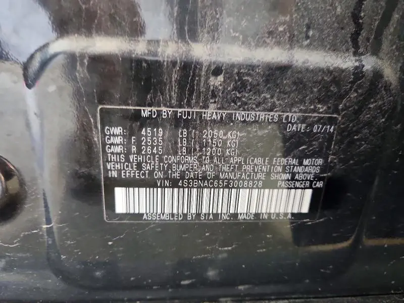 2015 SUBARU LEGACY 2.5I PREMIUM  