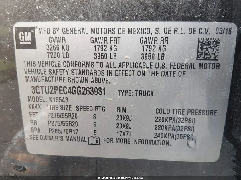 2016 GMC SIERRA 1500 DENALI