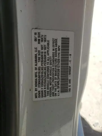 2016 HONDA ODYSSEY TOURING  