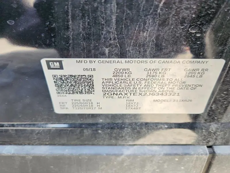 2018 CHEVROLET EQUINOX LT  