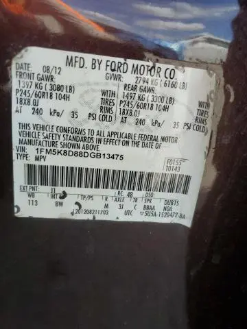 2013 FORD EXPLORER XLT  