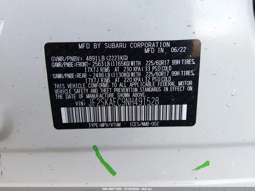 2022 SUBARU FORESTER PREMIUM