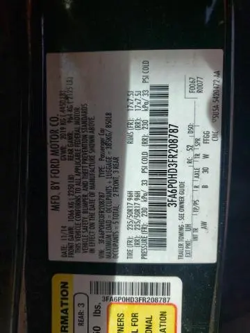 2015 FORD FUSION SE  