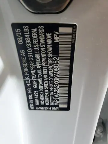 2016 PORSCHE CAYENNE   