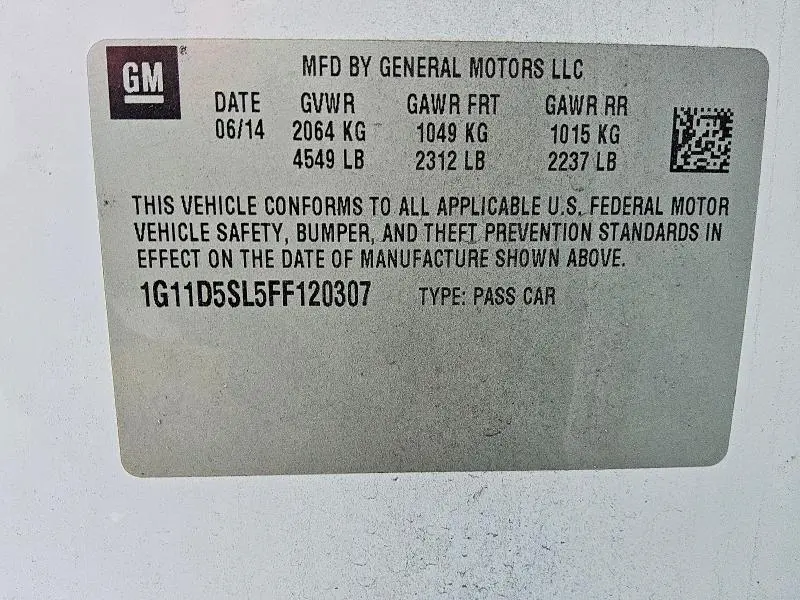 2015 CHEVROLET MALIBU 2LT  