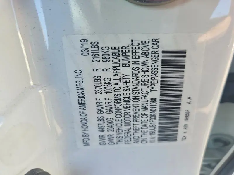 2019 ACURA TLX   