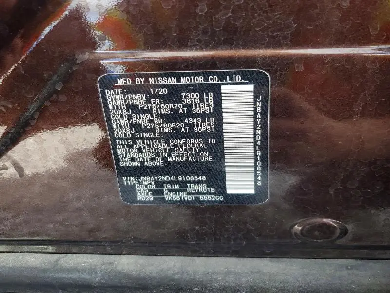 2020 NISSAN ARMADA SL  