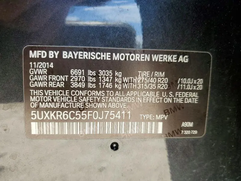 2015 BMW X5 XDRIVE50I  