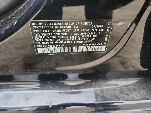 2018 VOLKSWAGEN PASSAT S