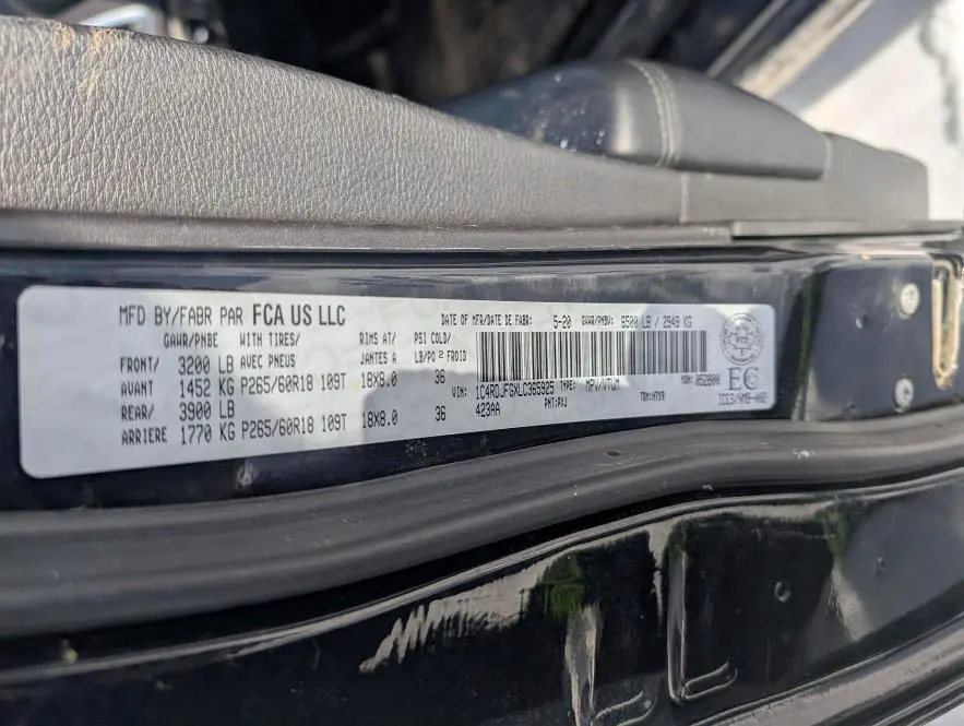 2020 DODGE DURANGO SSV  