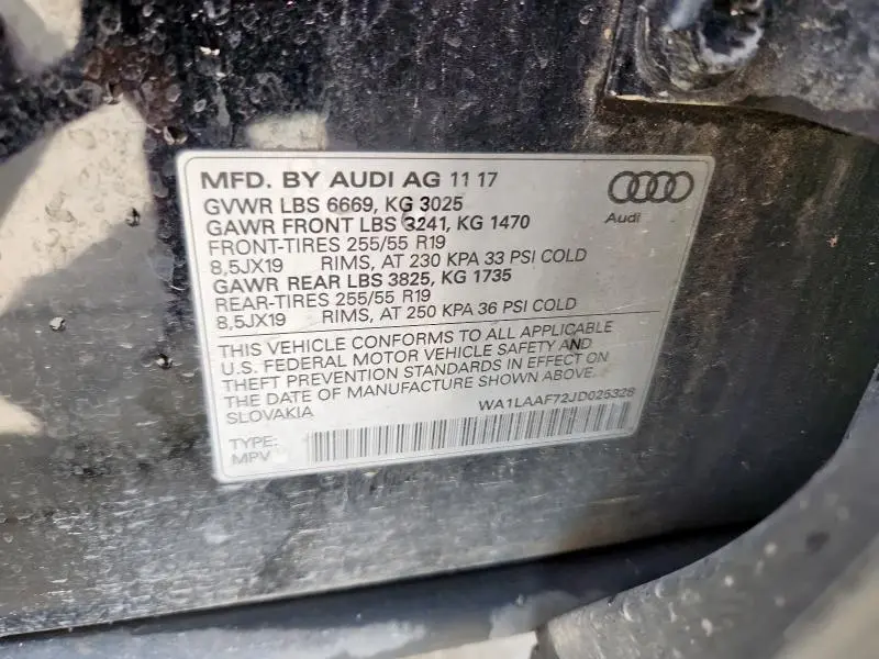 2018 AUDI Q7 PREMIUM PLUS  