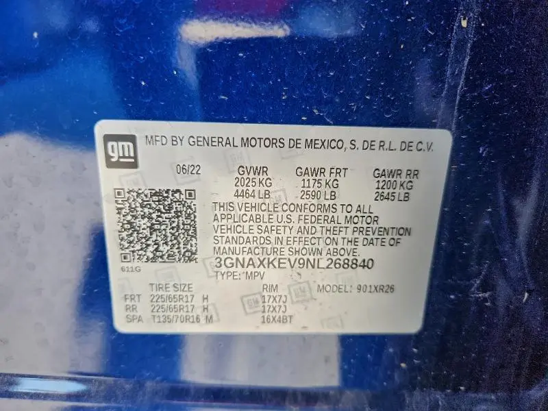 2022 CHEVROLET EQUINOX LT  