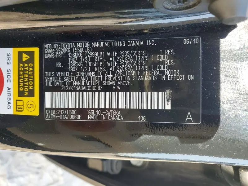 2010 LEXUS RX 350  