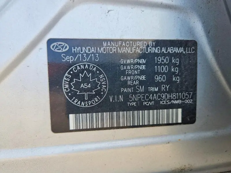 2013 HYUNDAI SONATA SE  