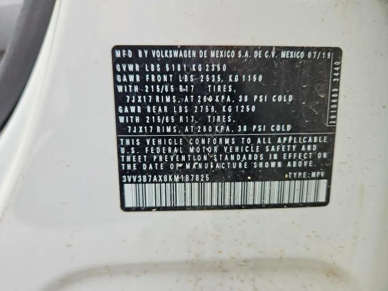 2019 VOLKSWAGEN TIGUAN SE  