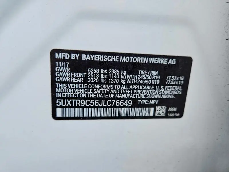 2018 BMW X3 XDRIVE30I  