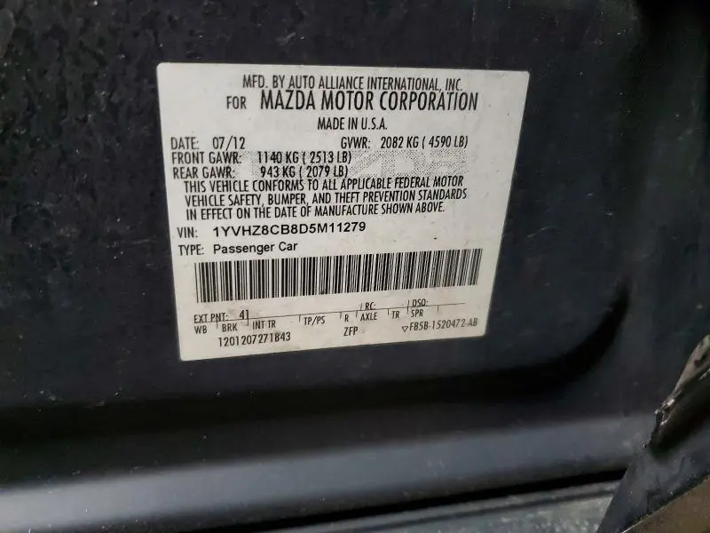 2013 MAZDA 6 GRAND TOURING  