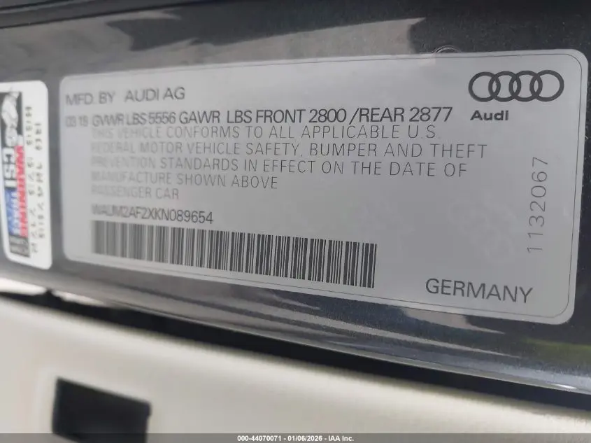 2019 AUDI A6 55 PREMIUM