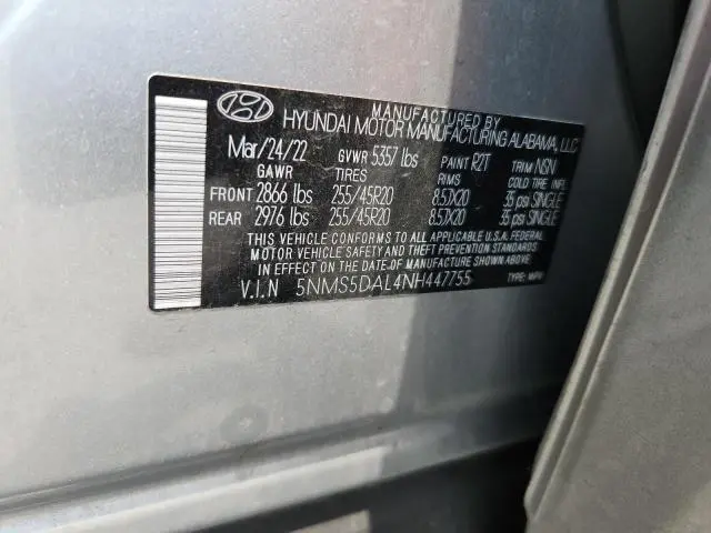 2022 HYUNDAI SANTA FE CALLIGRAPHY  