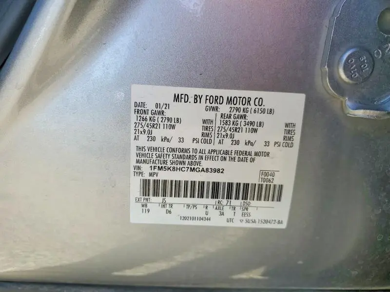 2021 FORD EXPLORER PLATINUM  