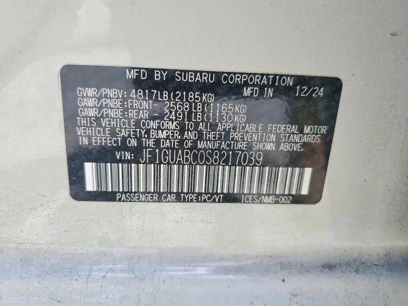 2025 SUBARU IMPREZA   