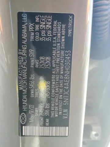 2022 HYUNDAI SANTA CRUZ SEL  