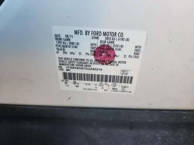 2016 FORD EXPLORER XLT  