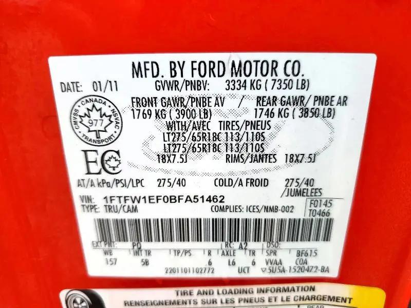 2011 FORD F150 SUPERCREW  