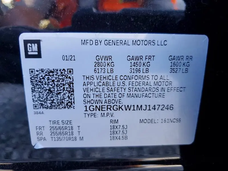 2021 CHEVROLET TRAVERSE LT  