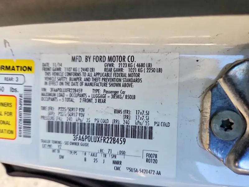 2015 FORD FUSION SE HYBRID  