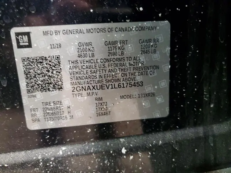 2020 CHEVROLET EQUINOX LT  