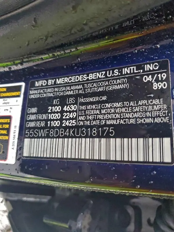 2019 MERCEDES-BENZ C 300  