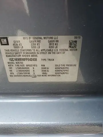 2015 CHEVROLET SILVERADO K2500 HEAVY DUTY LTZ  
