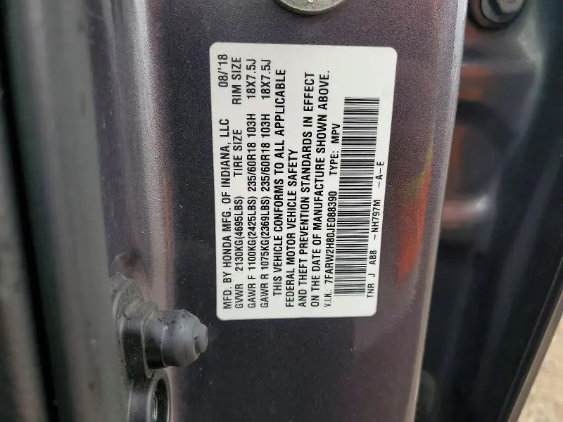 2018 HONDA CR-V EXL  