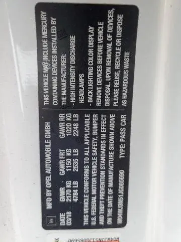 2018 BUICK CASCADA SPORT TOURING  