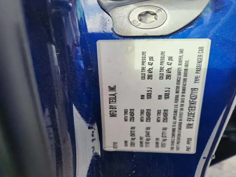 2019 TESLA MODEL 3   