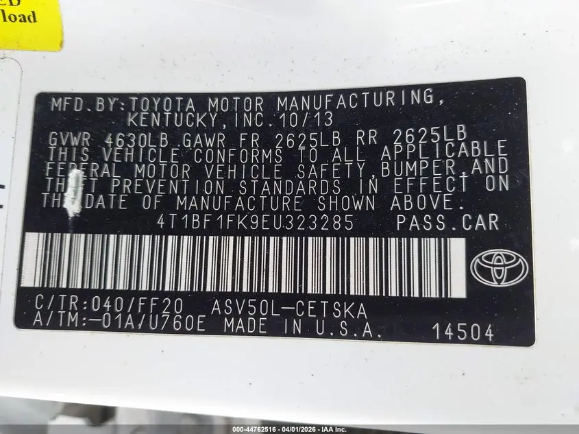 2014 TOYOTA CAMRY SE