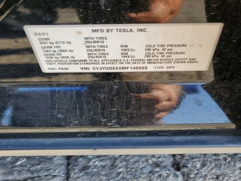 2021 TESLA MODEL Y   