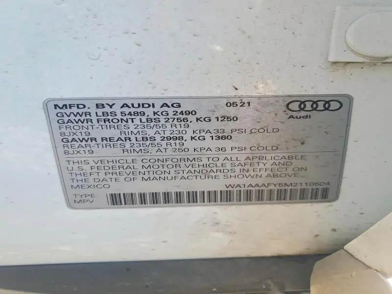 2021 AUDI Q5 PREMIUM  
