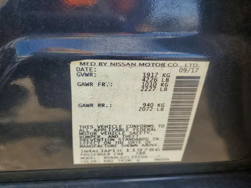 2018 NISSAN ALTIMA 2.5 S  