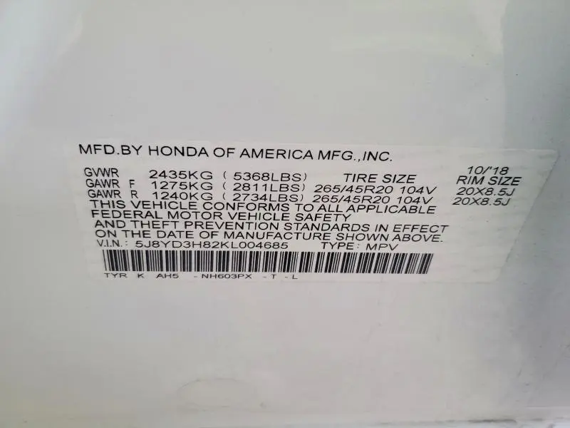 2019 ACURA MDX ADVANCE  