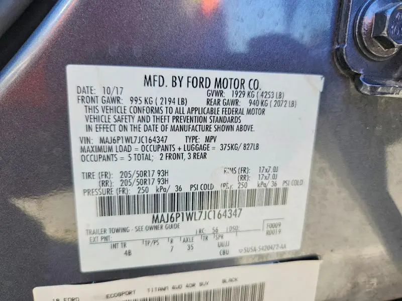 2018 FORD ECOSPORT TITANIUM  