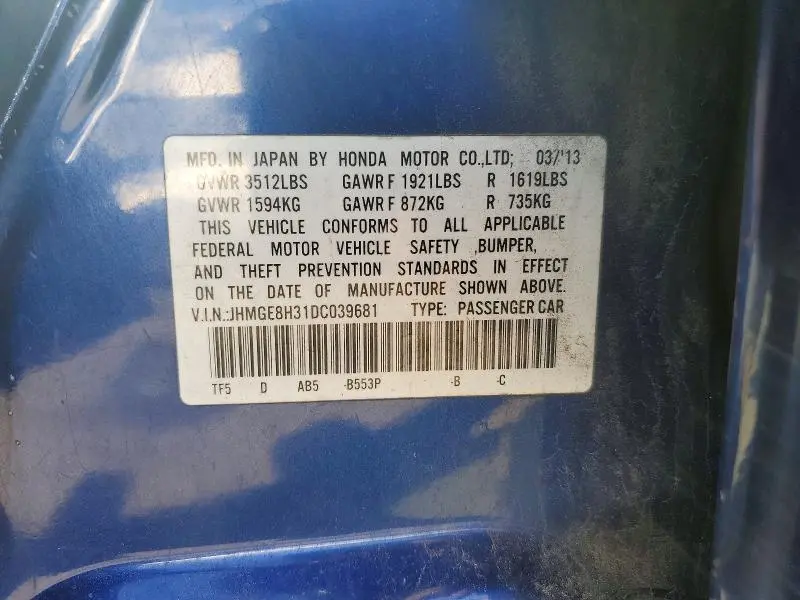2013 HONDA FIT   