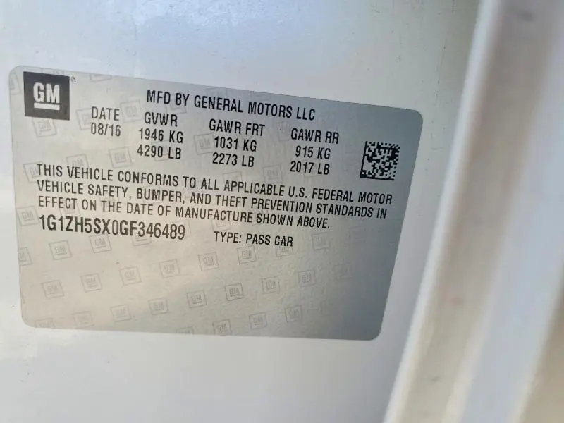 2016 CHEVROLET MALIBU PREMIER  