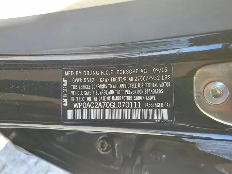 2016 PORSCHE PANAMERA TURBO  