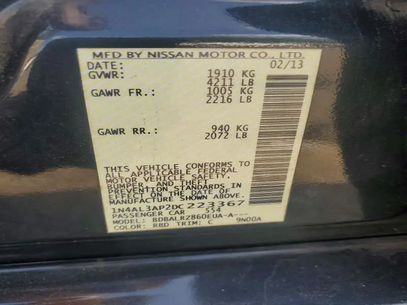 2013 NISSAN ALTIMA 2.5  
