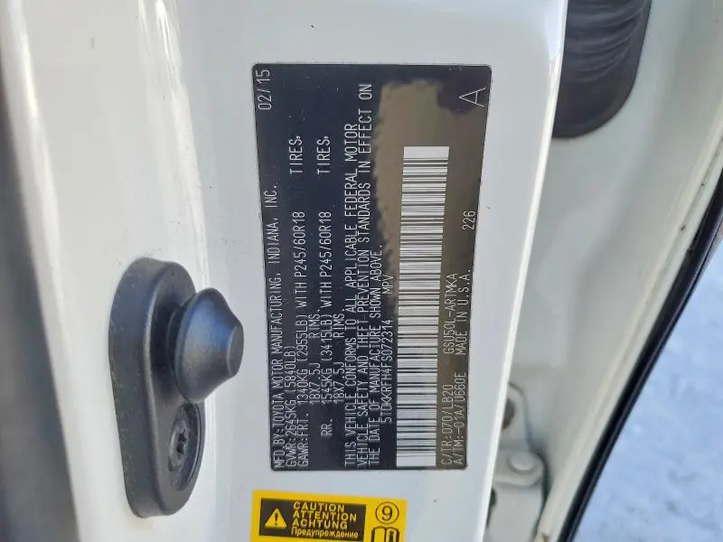 2015 TOYOTA HIGHLANDER XLE  